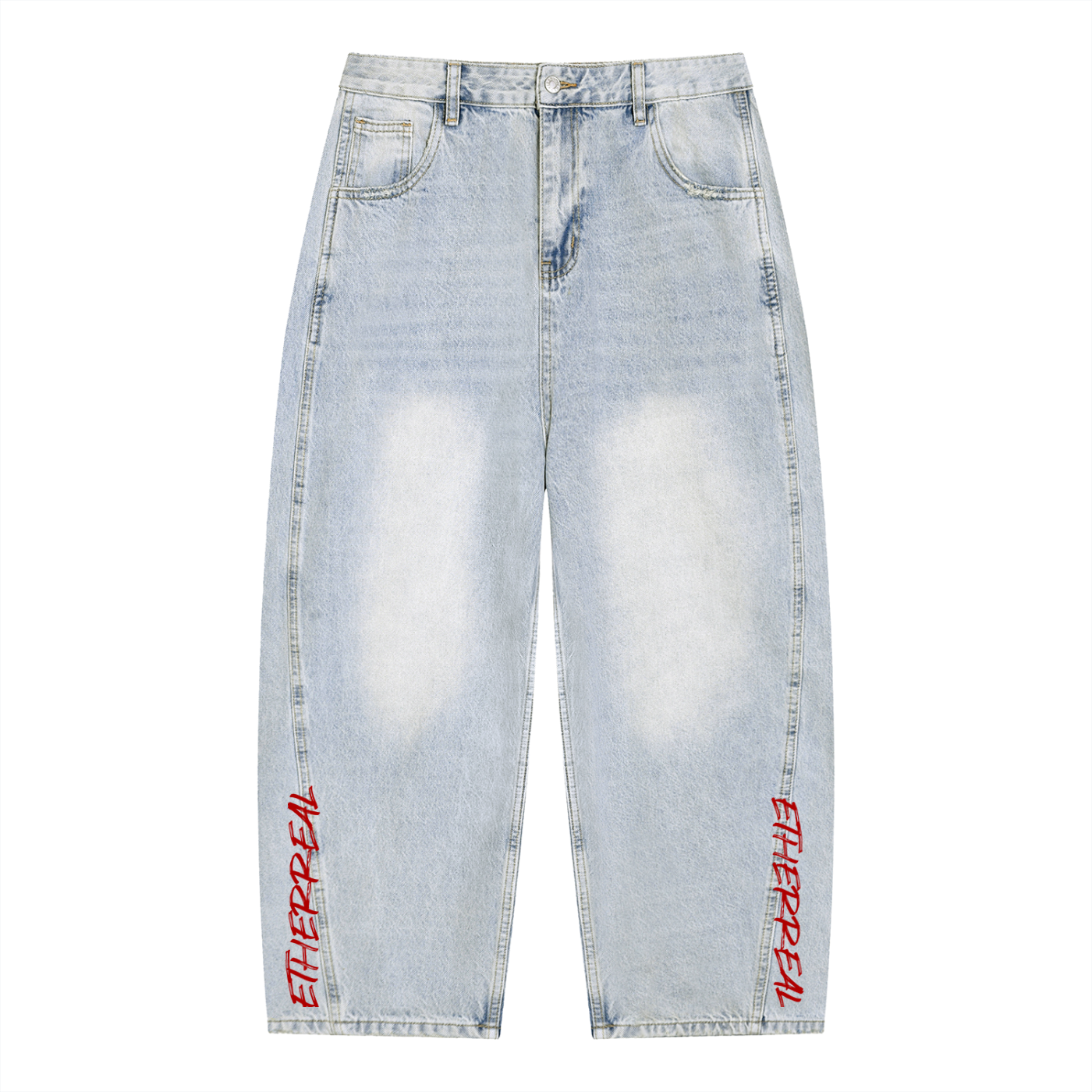 Men's Vintage Wash Sunfade Barrel Leg Jeans