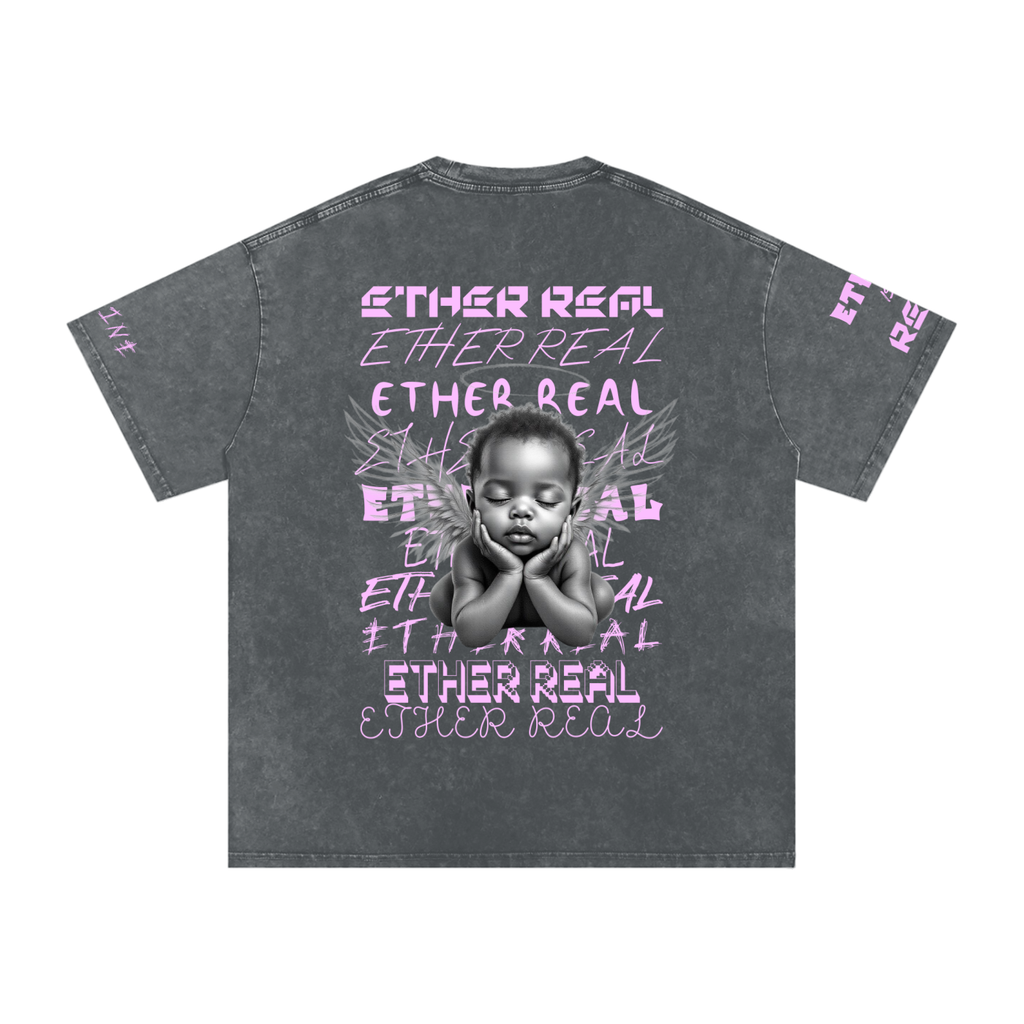 Snow Washed Oversized Cotton T-Shirt