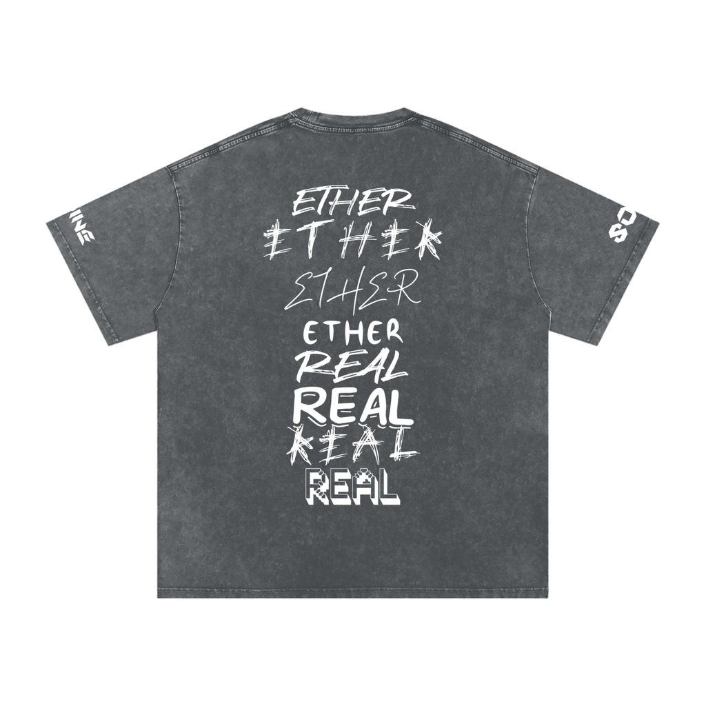 Snow Washed Oversized Cotton T-Shirt