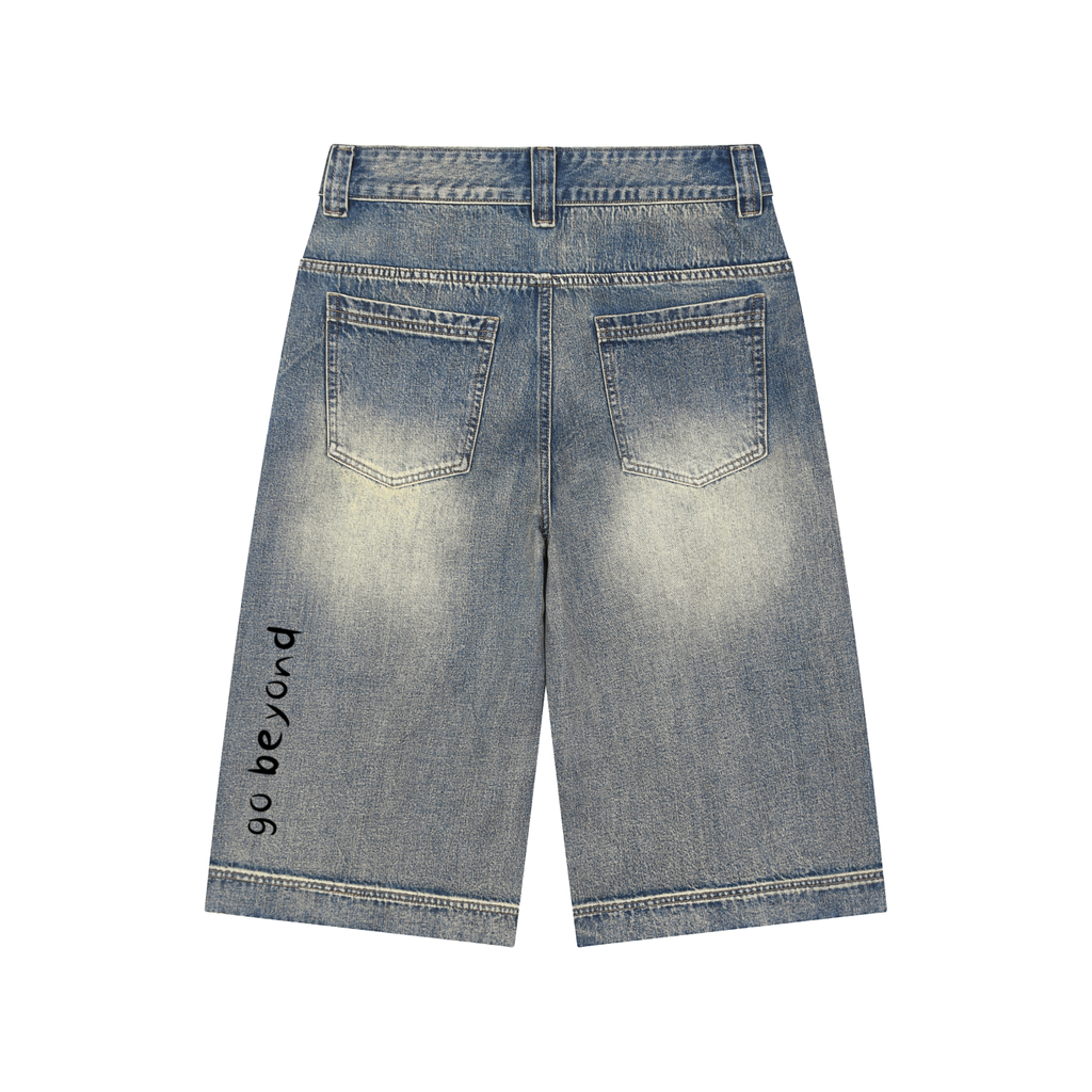 Vintage Wash Baggy Denim Shorts