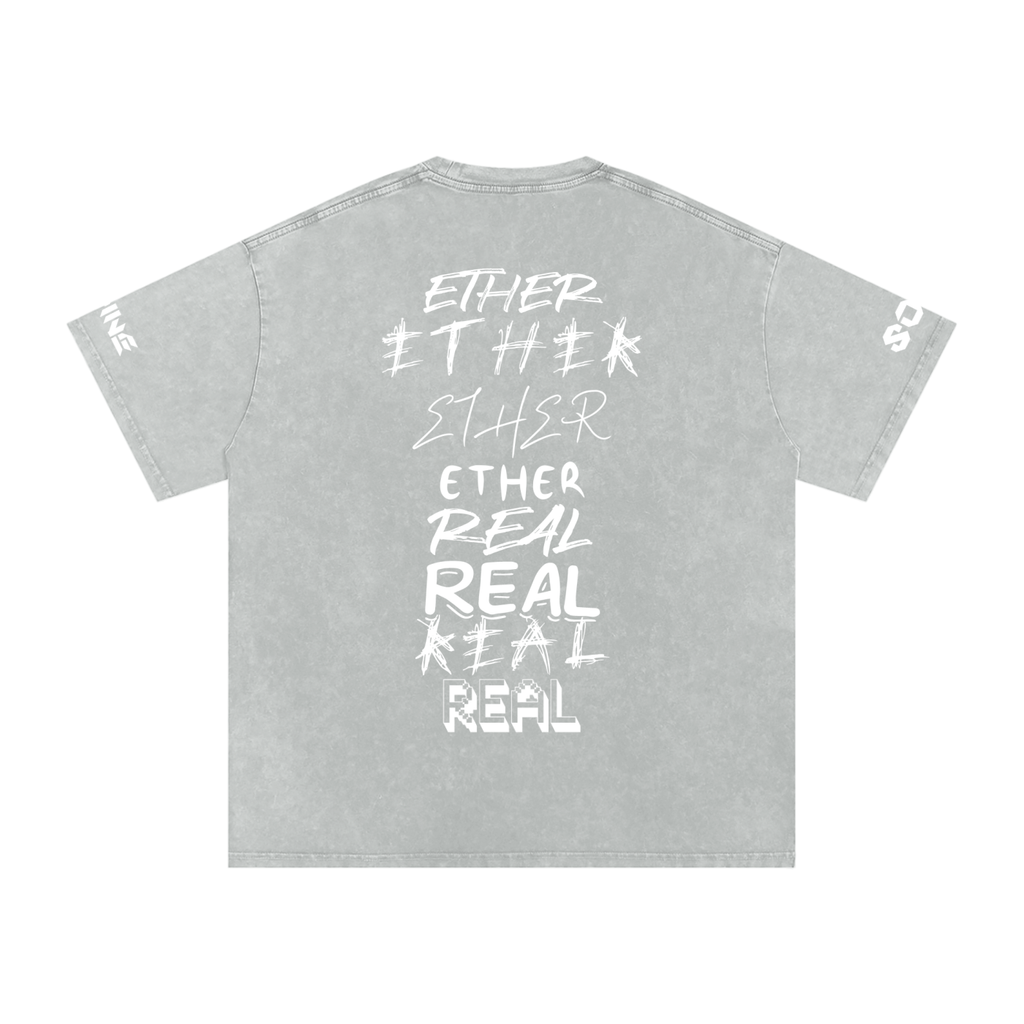 Snow Washed Oversized Cotton T-Shirt