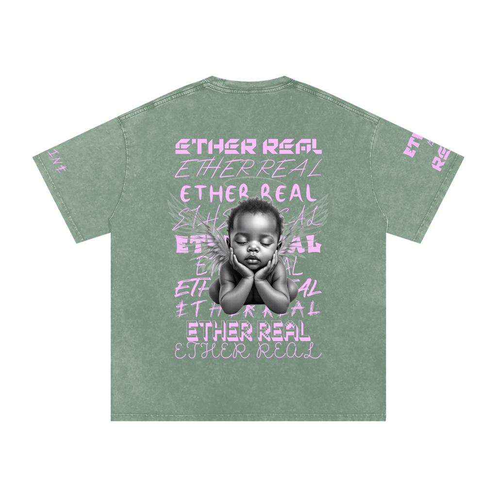 Snow Washed Oversized Cotton T-Shirt