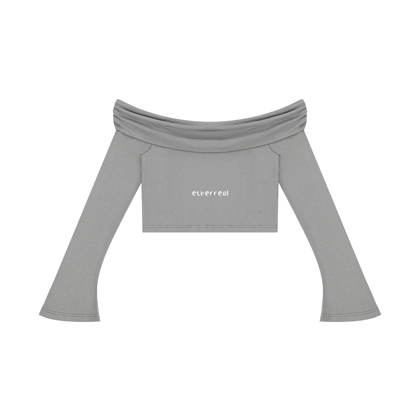 Women's Off-the-Shoulder Bell Sleeve Crop T-Shirt