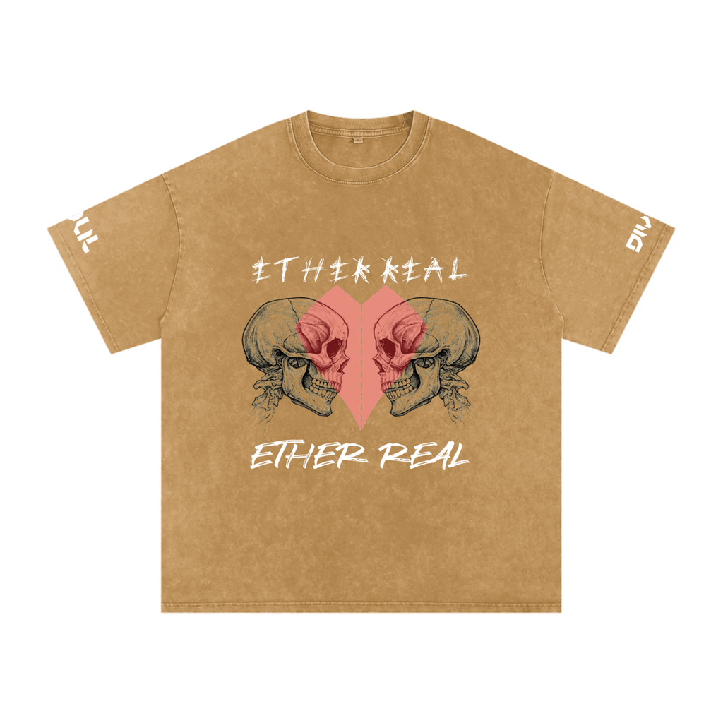 Snow Washed Oversized Cotton T-Shirt