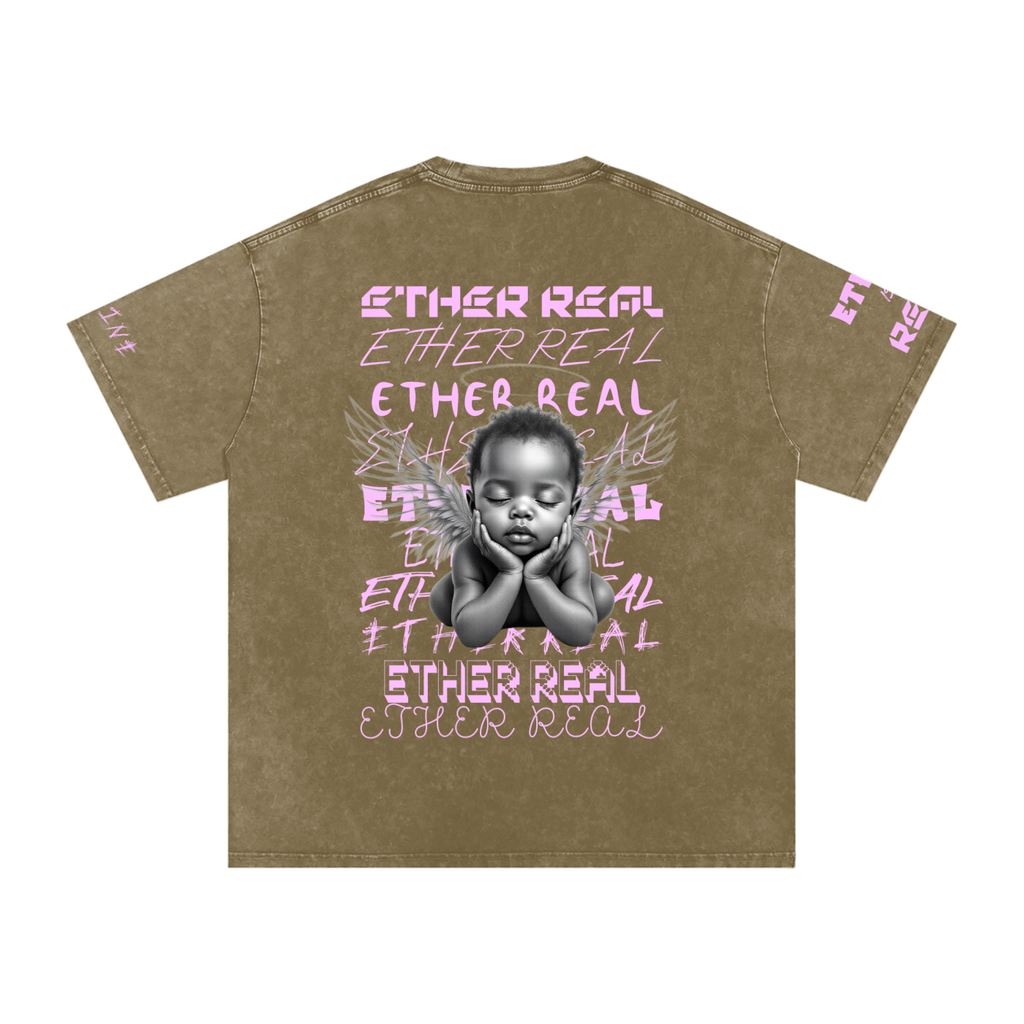 Snow Washed Oversized Cotton T-Shirt