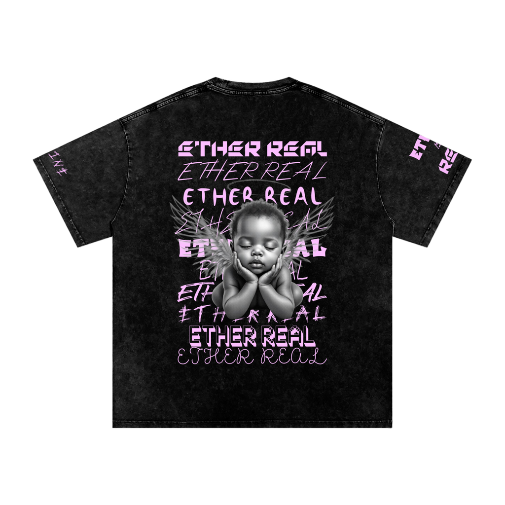 Snow Washed Oversized Cotton T-Shirt