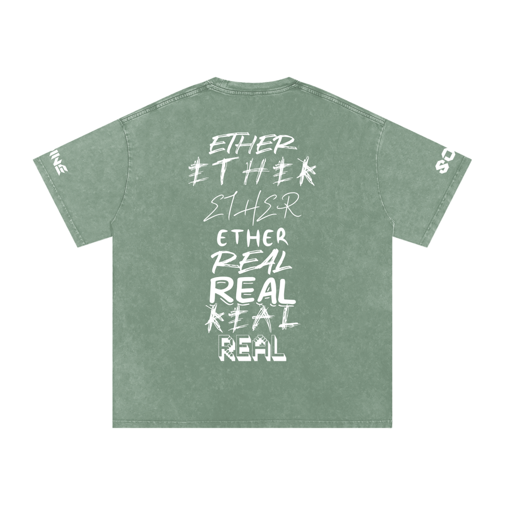 Snow Washed Oversized Cotton T-Shirt