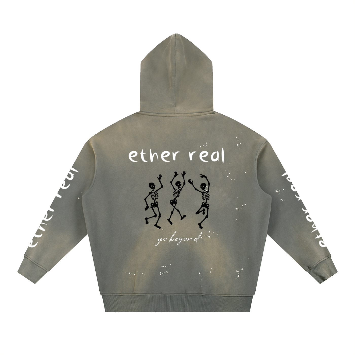 Vintage Washed Frayed Fleece Hoodie
