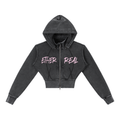 Vintage Washed Cropped Fleece Hoodie