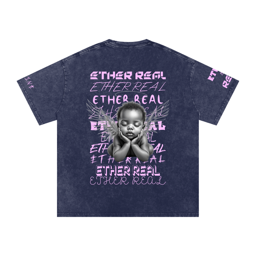 Snow Washed Oversized Cotton T-Shirt