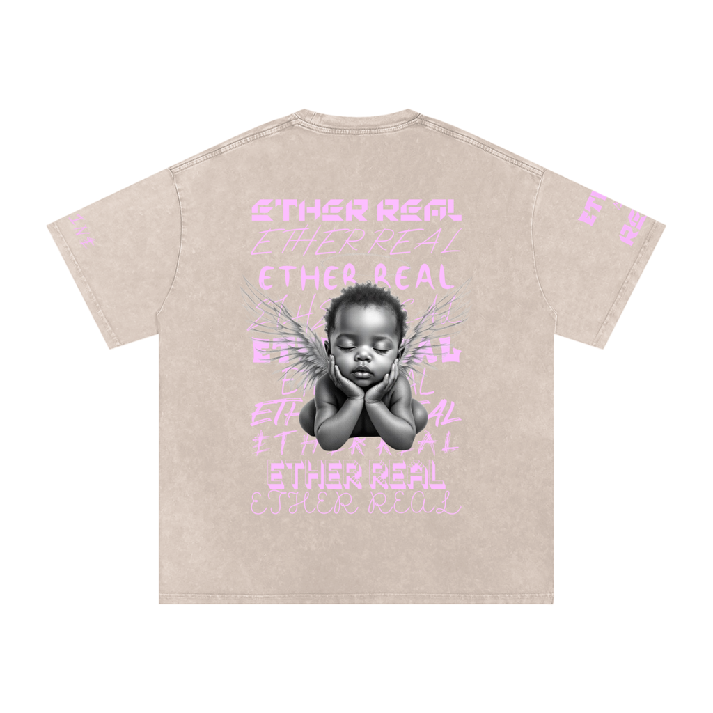 Snow Washed Oversized Cotton T-Shirt