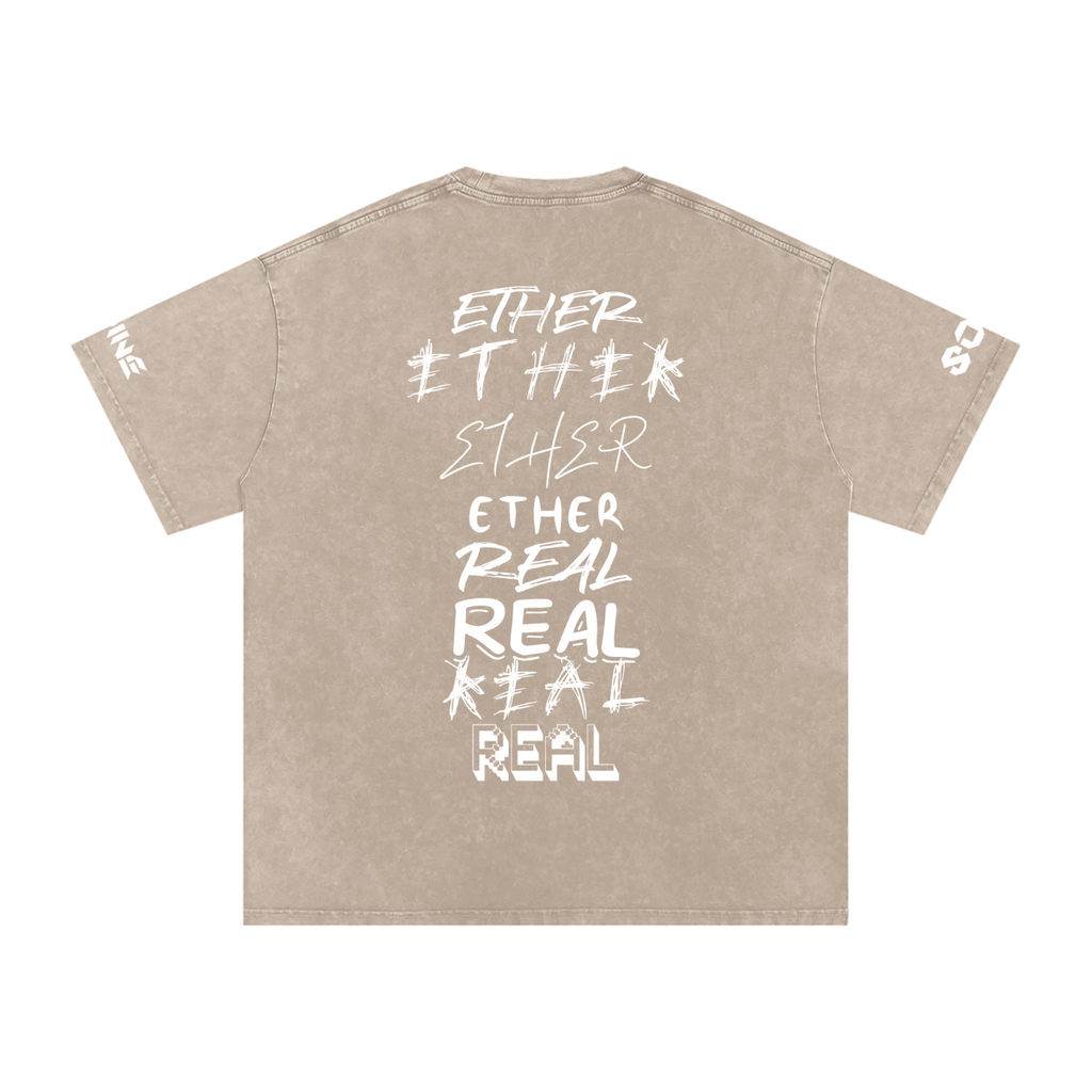 Snow Washed Oversized Cotton T-Shirt
