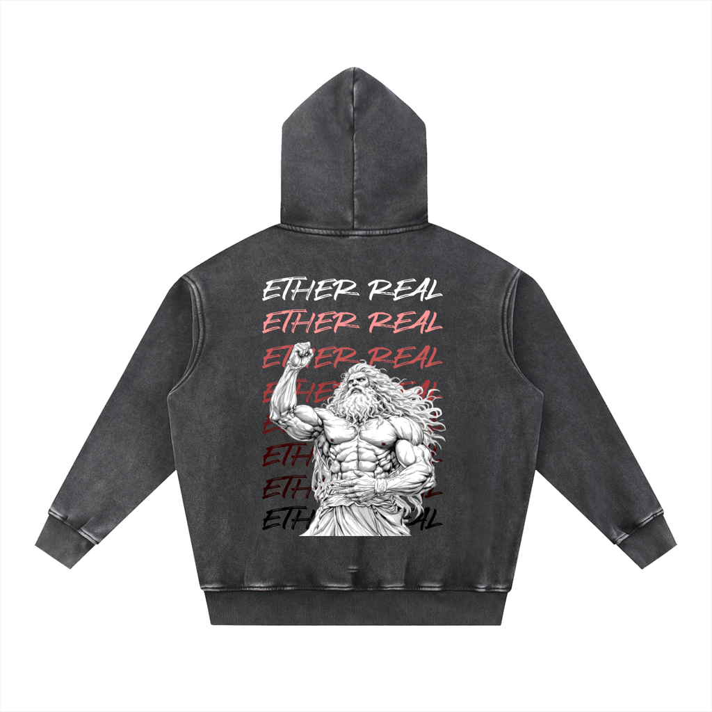 Snow Wash Fleece Oversize Hoodie