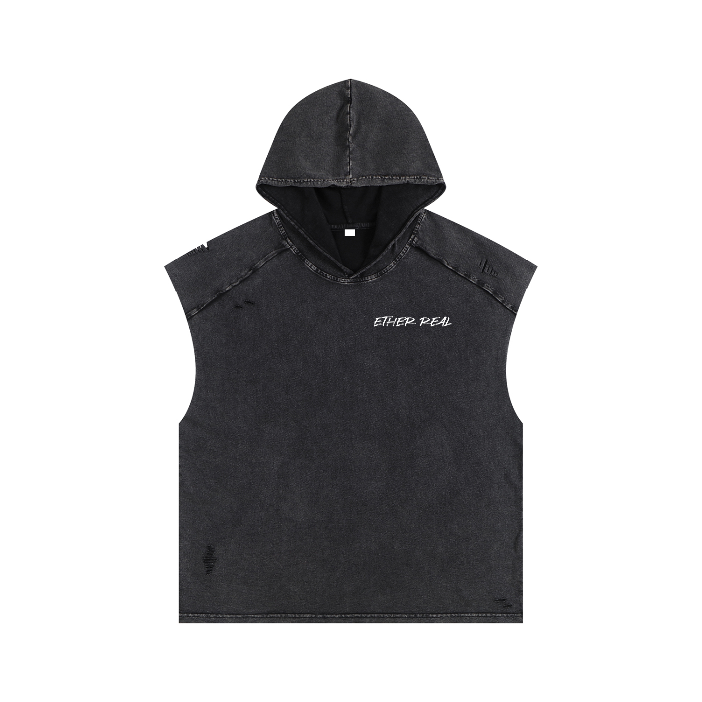 Snow Washed Boxy Hooded Tank Top