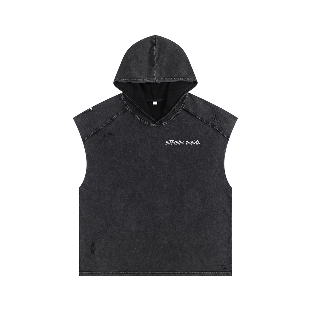 Snow Washed Boxy Hooded Tank Top