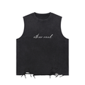 Snow Washed Raw-Hem Tank Top