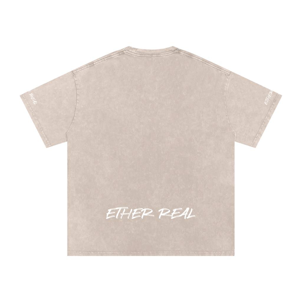 Snow Washed Oversized Cotton T-Shirt