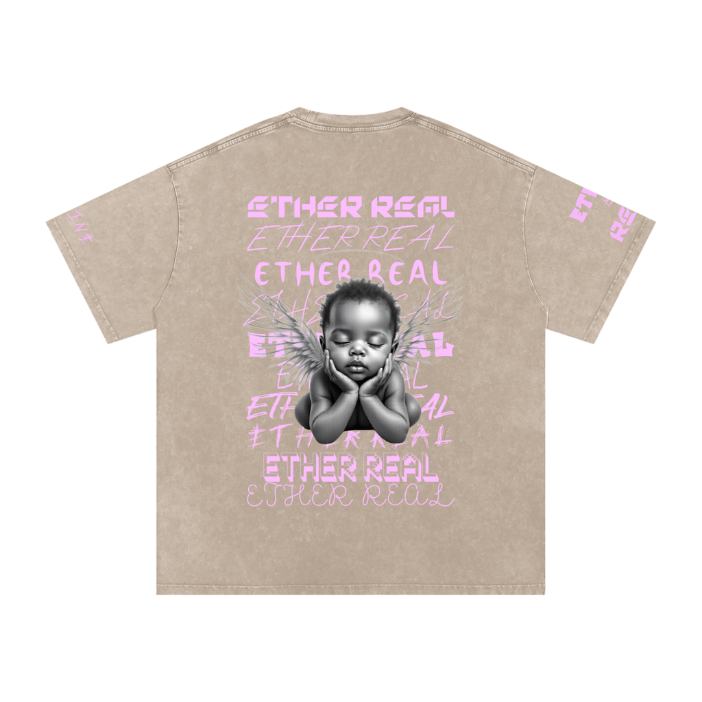 Snow Washed Oversized Cotton T-Shirt