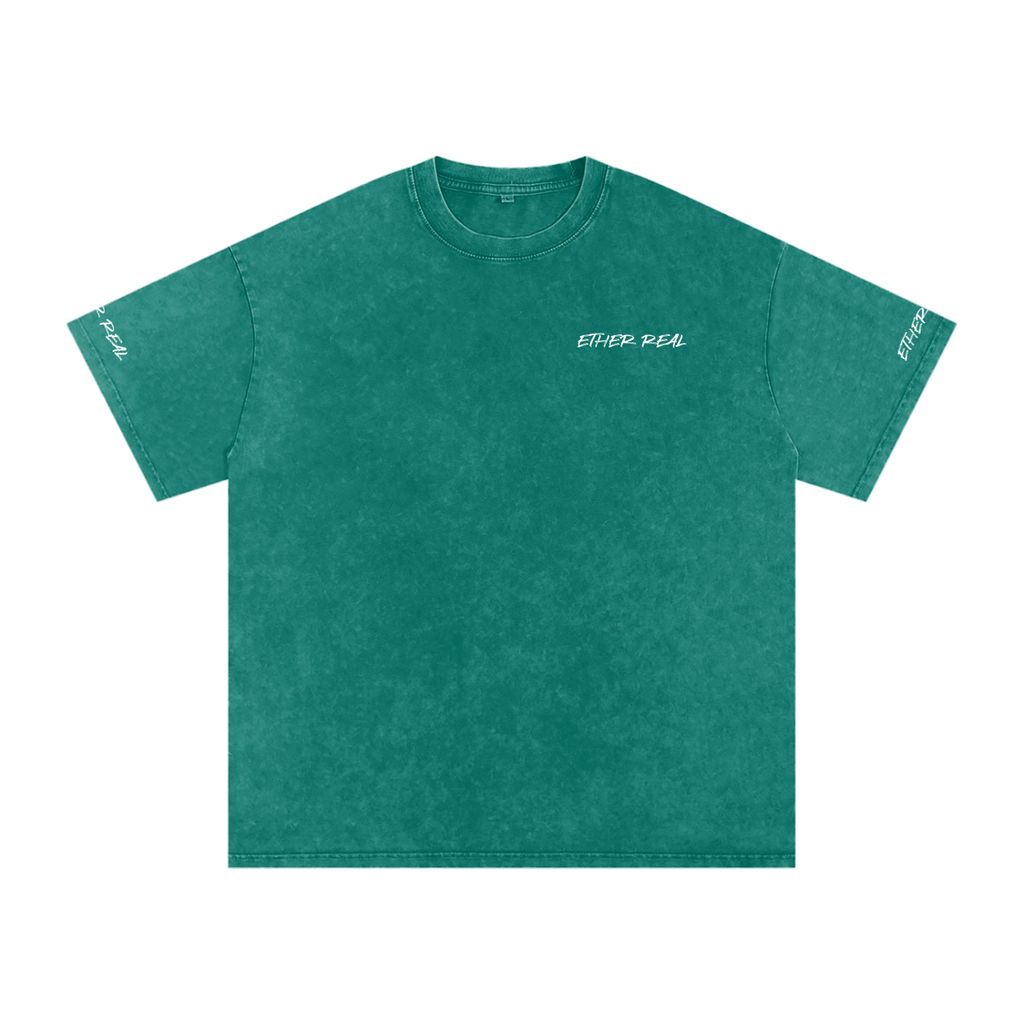 Snow Washed Oversized Cotton T-Shirt