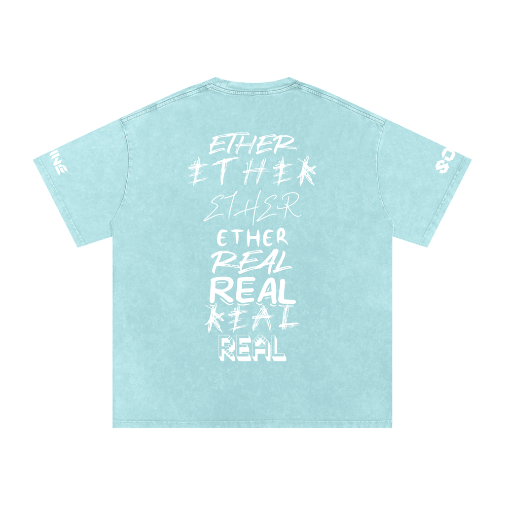Snow Washed Oversized Cotton T-Shirt