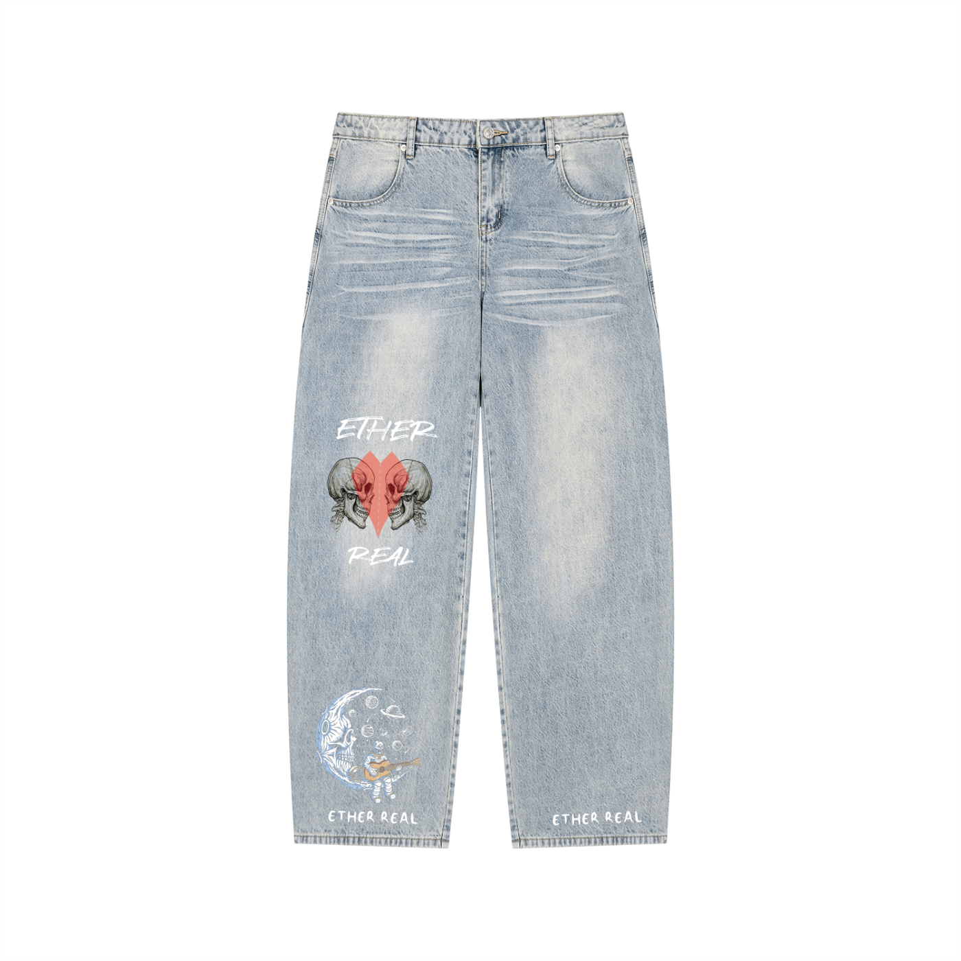 Men’s Enzyme Wash Wide Leg Jeans