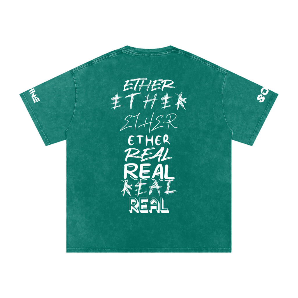 Snow Washed Oversized Cotton T-Shirt