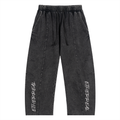 Snow Wash Drawstring Cotton Pants