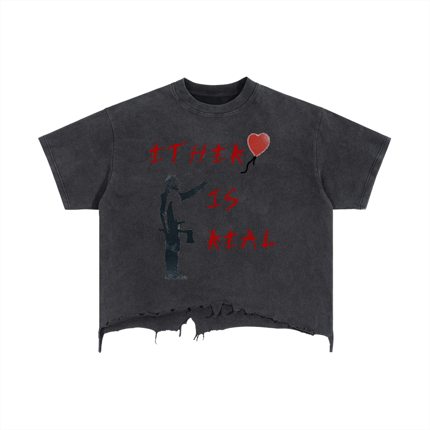 Vintage Wash Boxy Distressed Hem T-Shirt