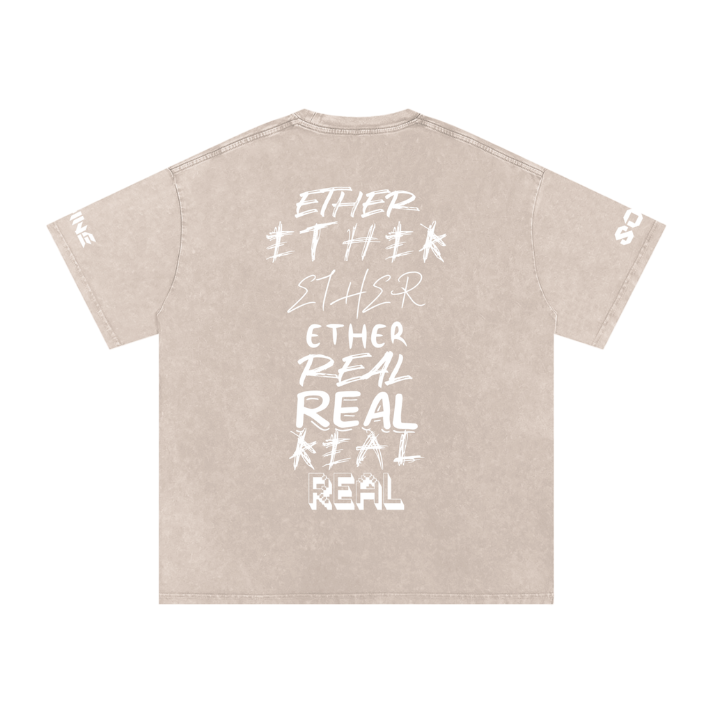 Snow Washed Oversized Cotton T-Shirt
