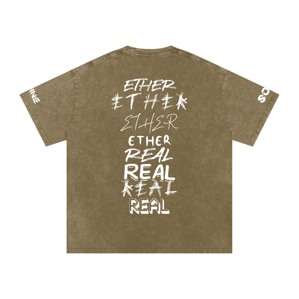 Snow Washed Oversized Cotton T-Shirt