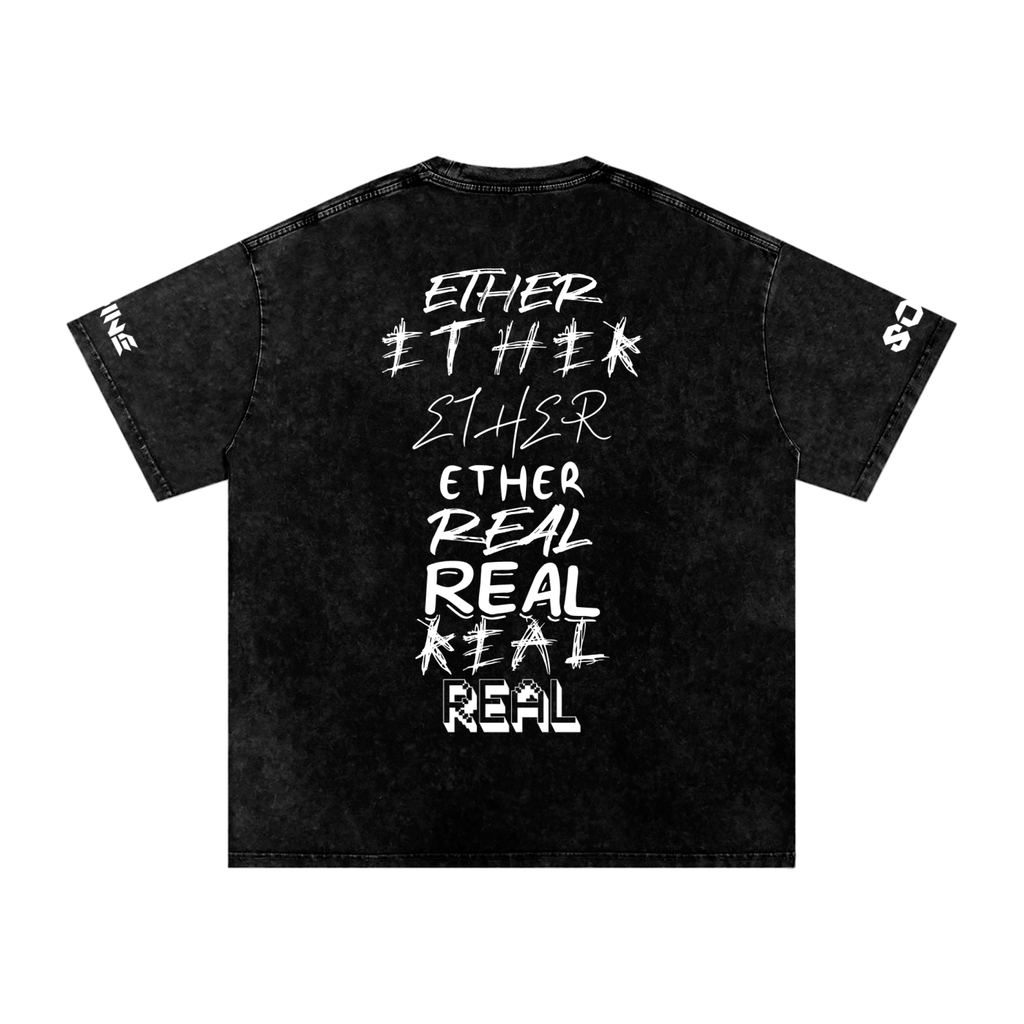 Snow Washed Oversized Cotton T-Shirt