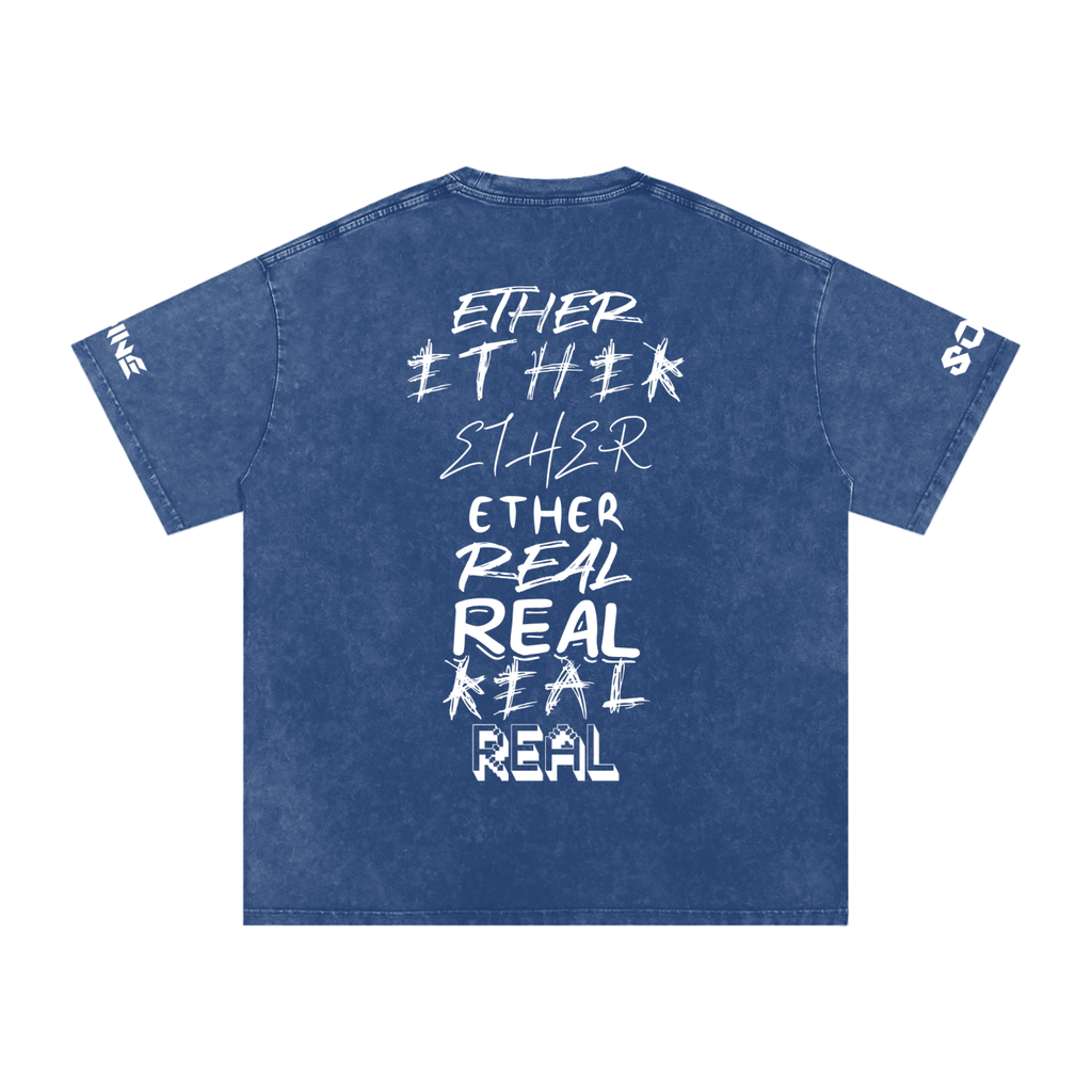 Snow Washed Oversized Cotton T-Shirt