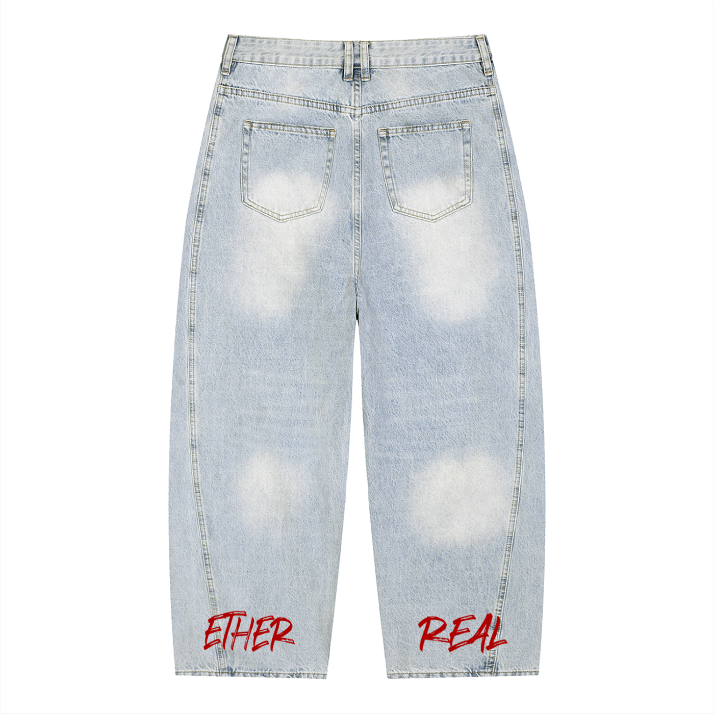 Men's Vintage Wash Sunfade Barrel Leg Jeans